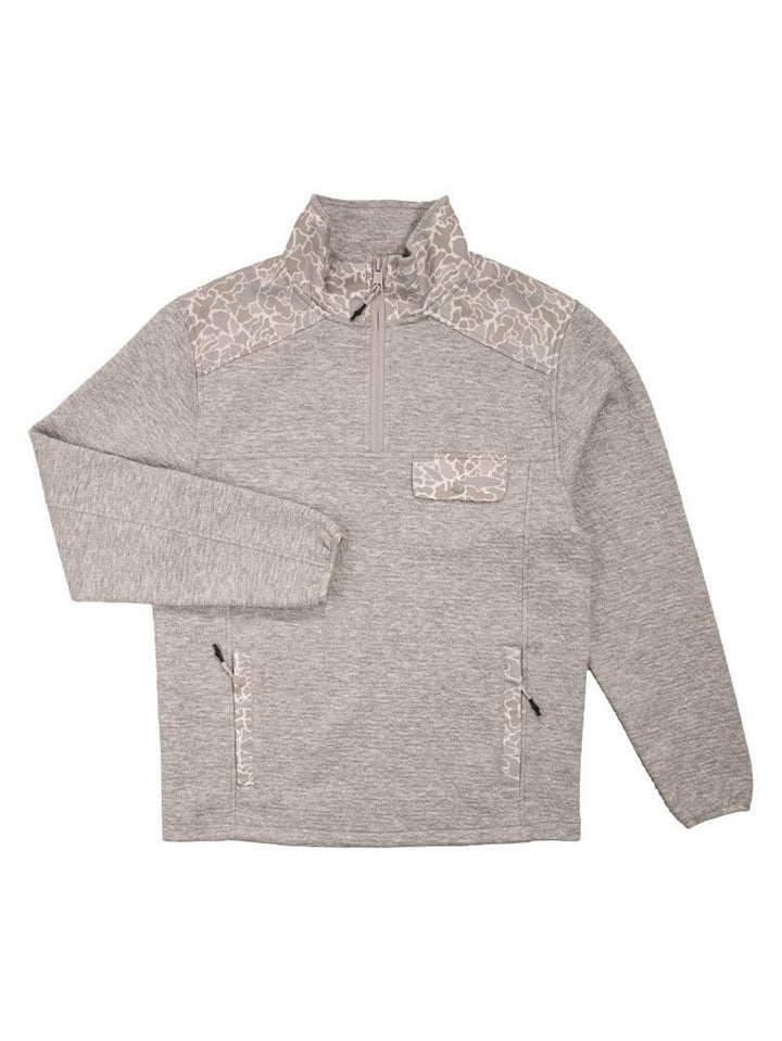 Simply Southern Men Quarter zip | Grey Camo
