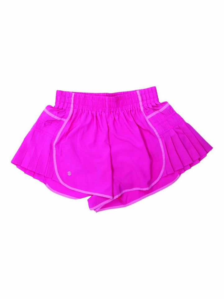 SS Pleated Shorts- Hot Pink