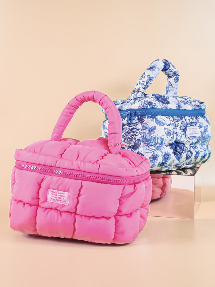 Simply Southern Blue & White Puff Glam Bag