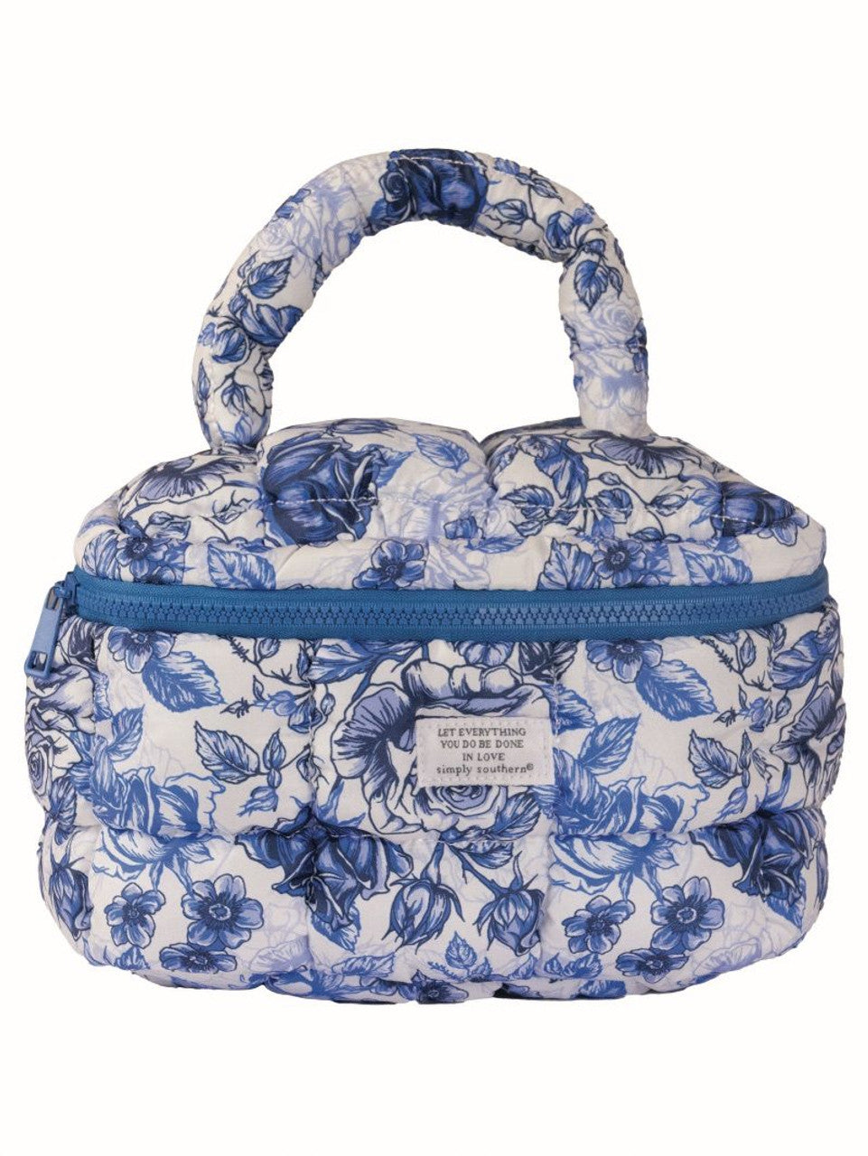 Simply Southern Blue & White Puff Glam Bag