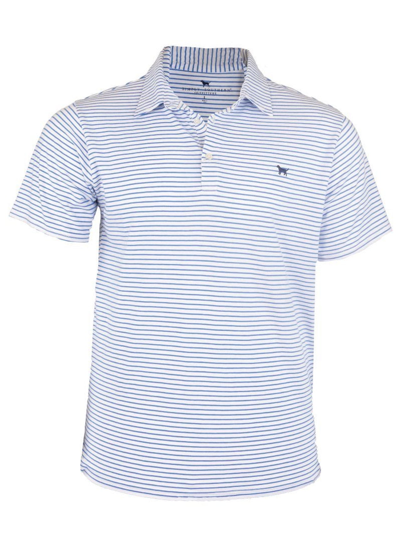 Simply Southern Men's Blue Stripe Polo