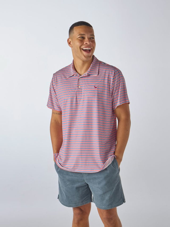 Simply Southern Men's Red Stripe Polo