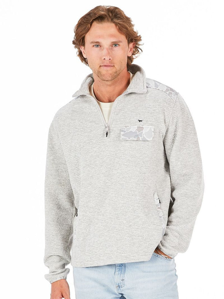 Simply Southern Men Quarter zip | Grey Camo