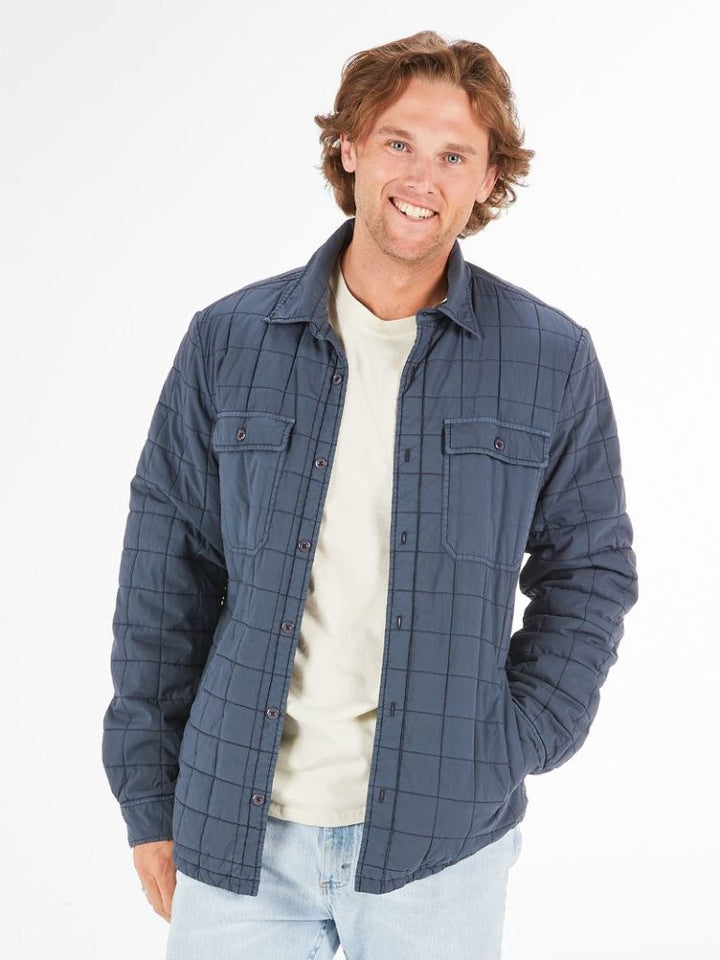 Simply Southern Men's Quilted Shacket| Navy