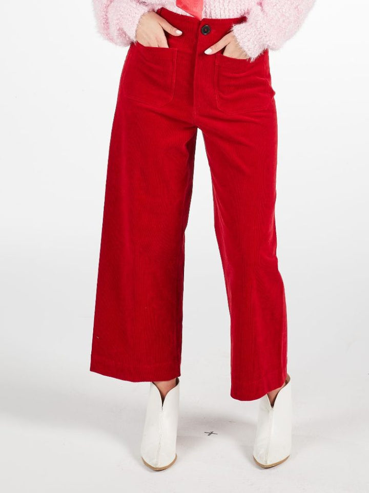 Red Corduroy Crop Pants| Simply Southern