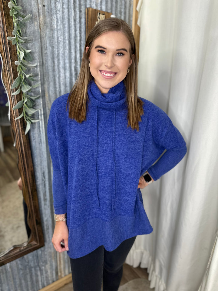 Brushed Melange Hacci Cowl Neck Sweater