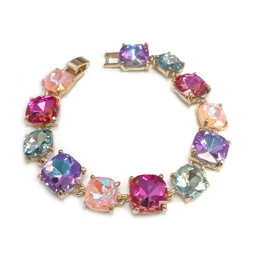 Pastel Multi Glass Crystal Bracelet