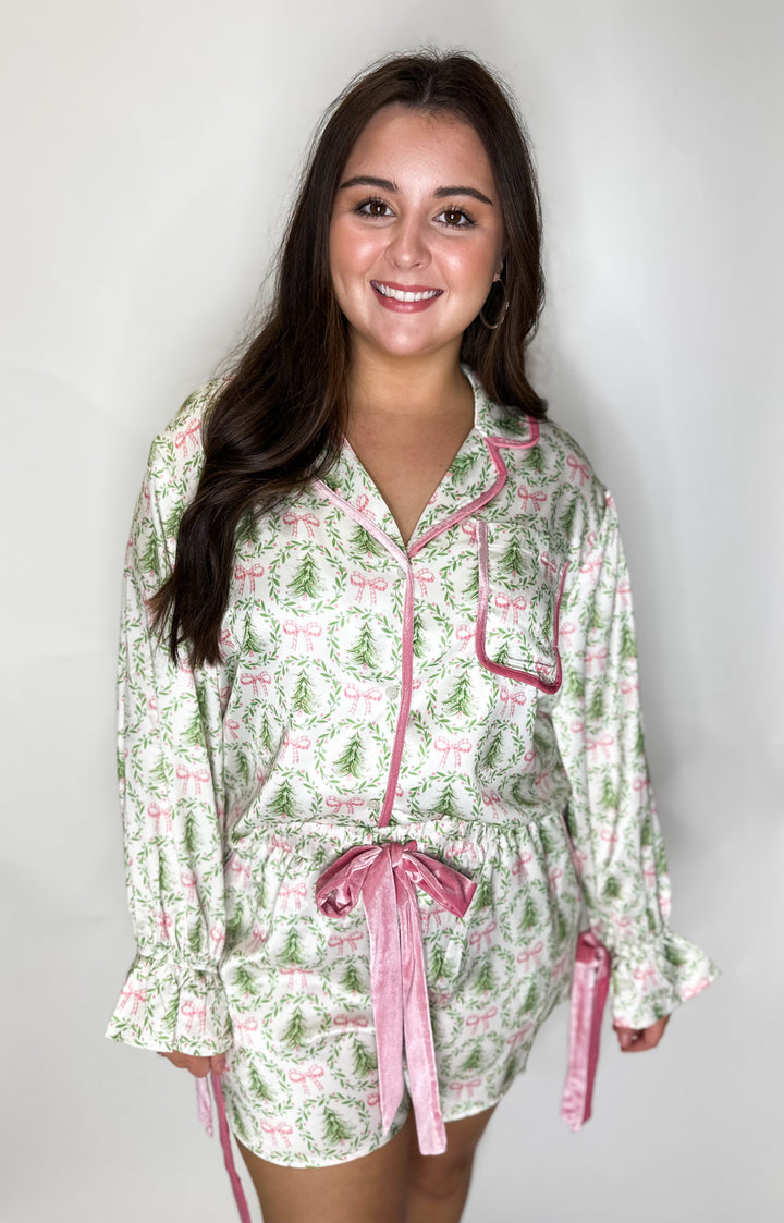 Deck The Halls Satin Pajamas