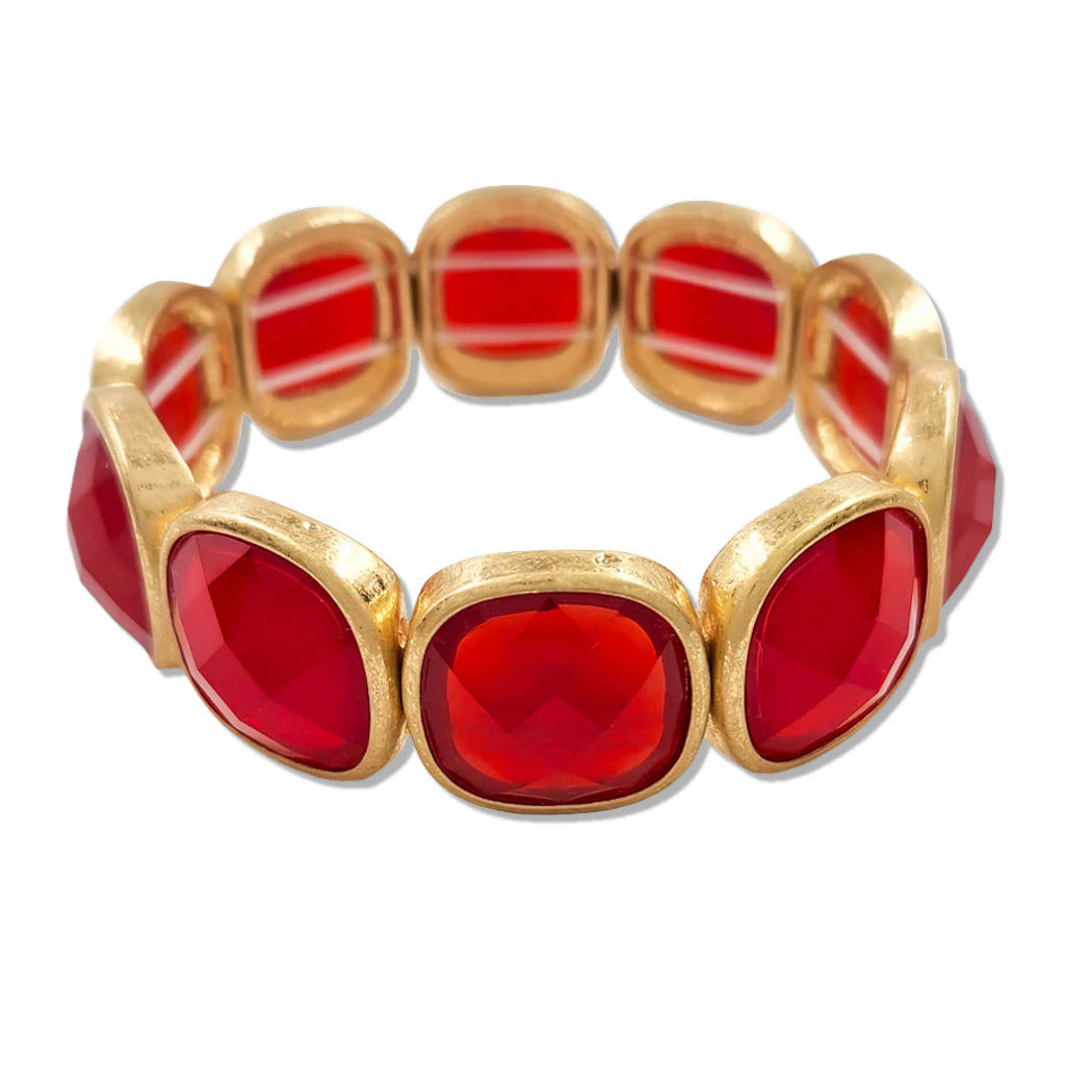 Acrylic Stretch Bracelet | Red
