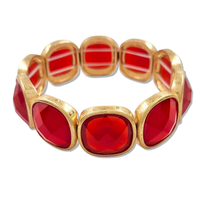 Acrylic Stretch Bracelet | Red