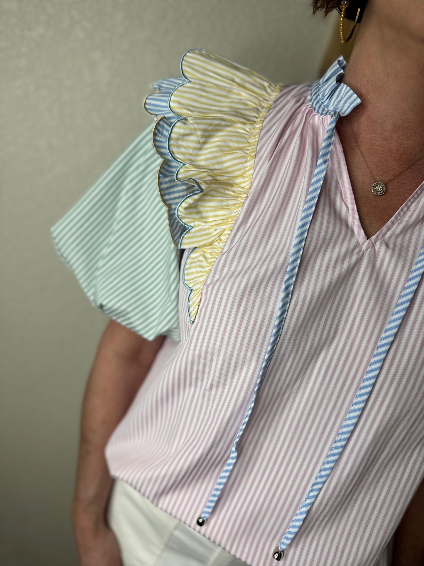 Isla Ruffle Stripe Top