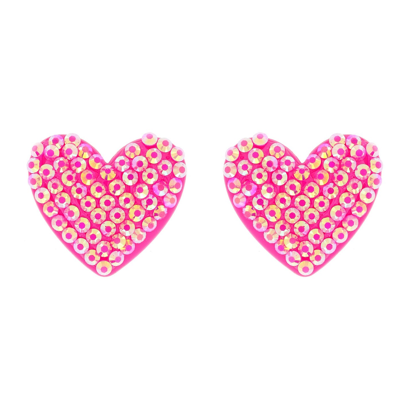 Rhinestone Heart Acrylic Earrings