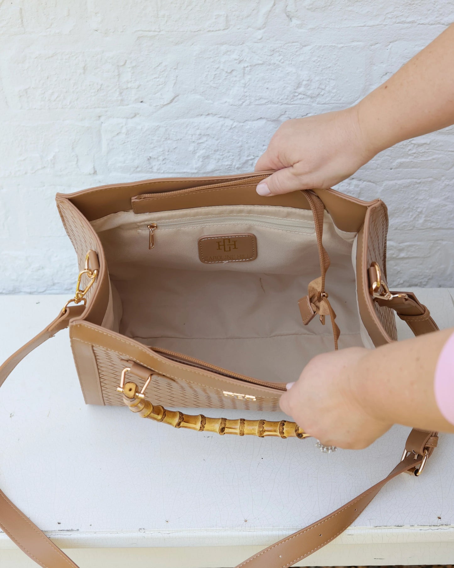 Palmer Tote|Woven Tan