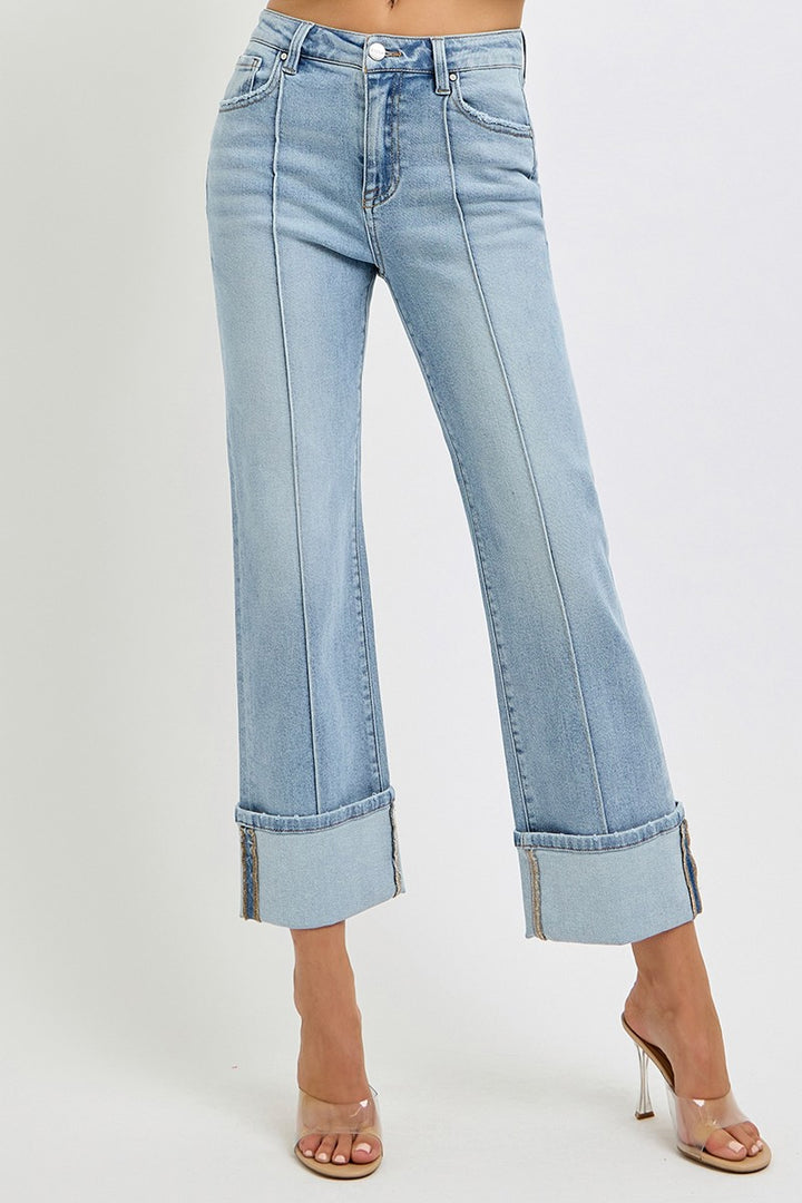 Jenny High Rise Wide Cuff Jeans