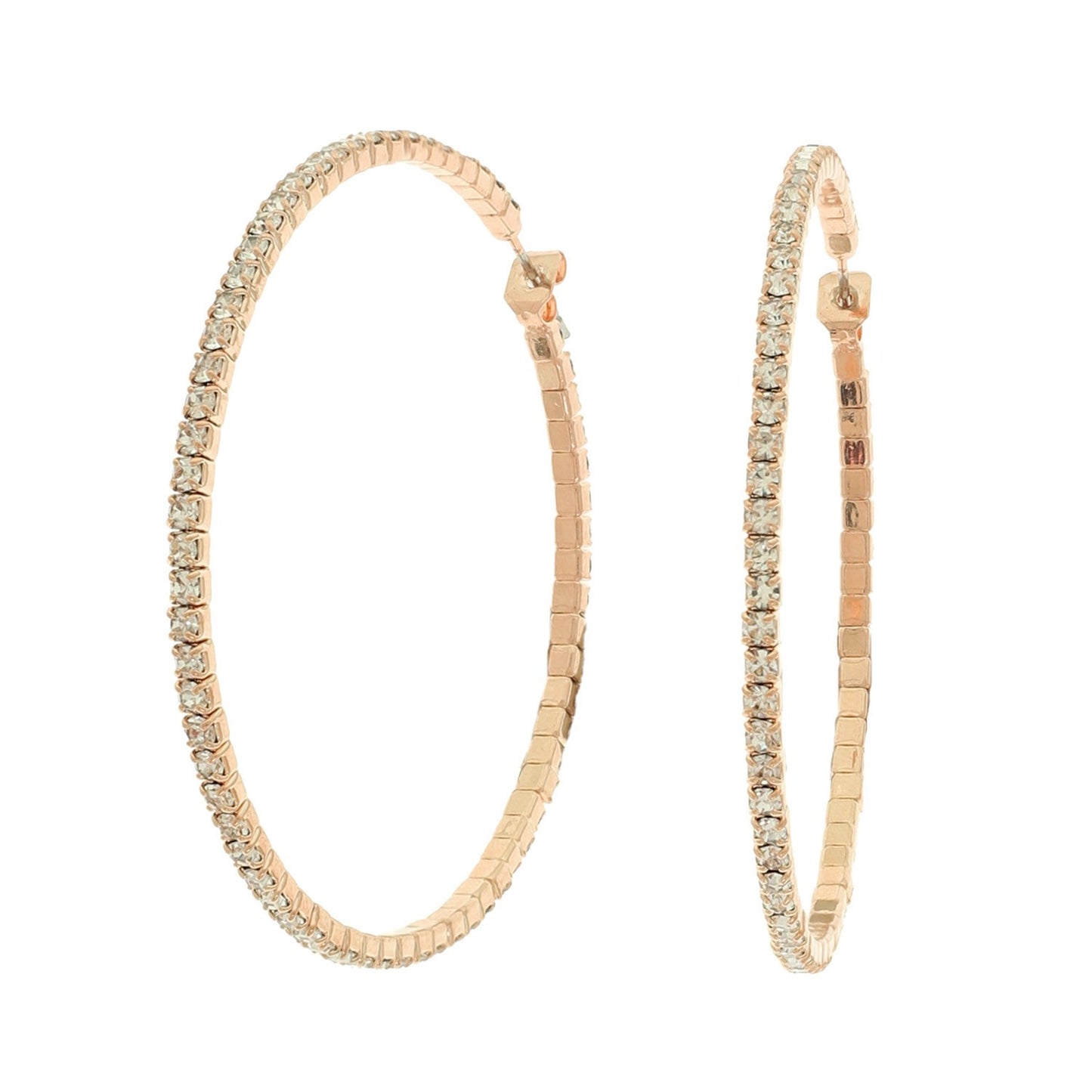 Rhinestone hoop earring