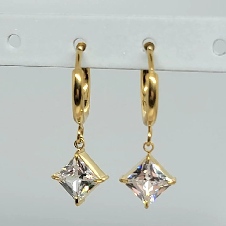 Gold Diamond Huggie Hoops