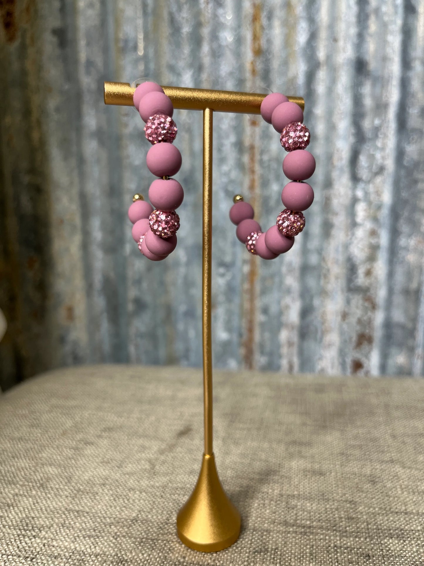 Diamond Clay Ball Earrings