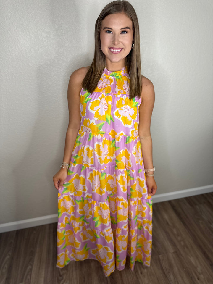 Sea Flower Dress-Pink