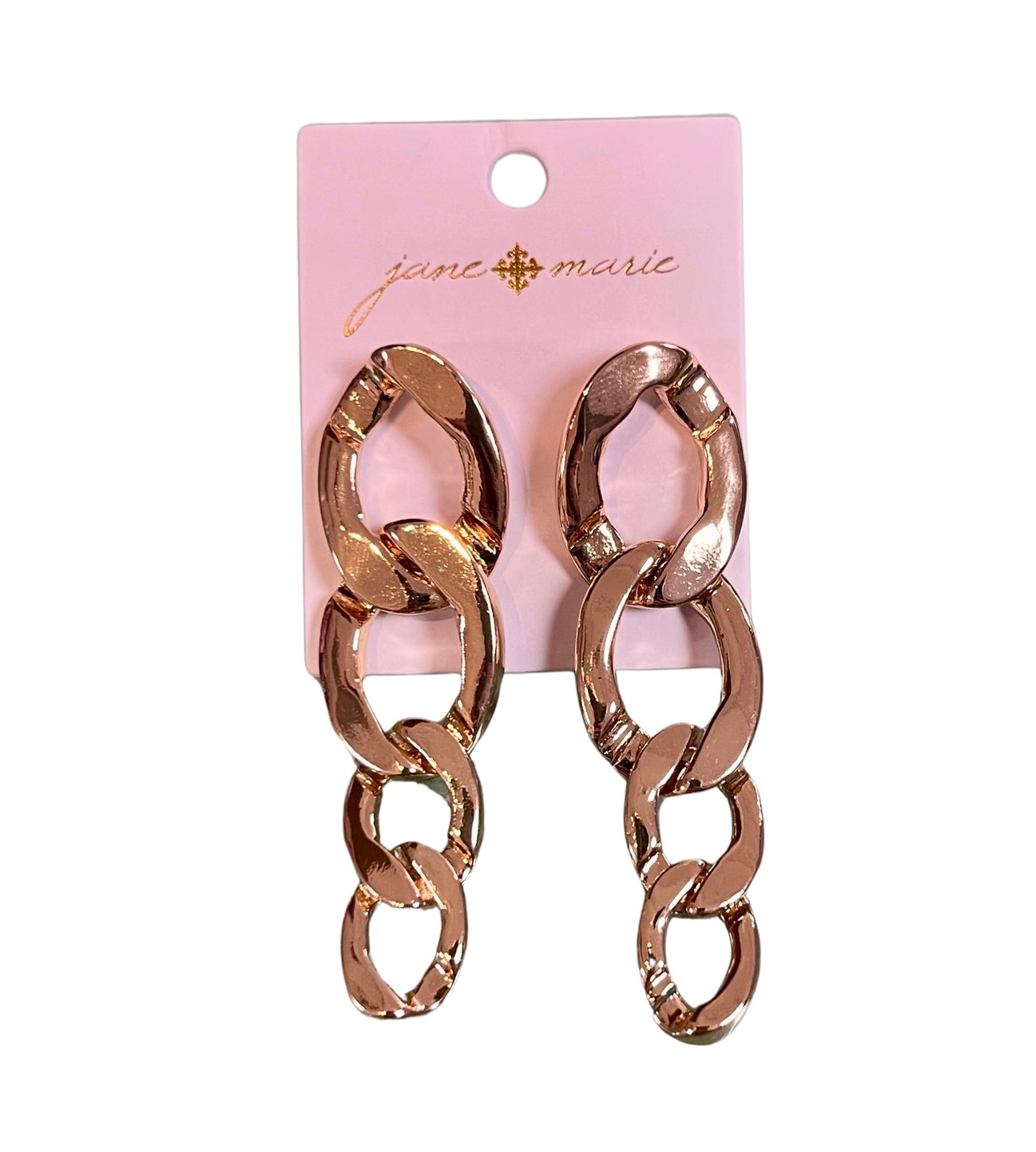 Large To Small Gold Chain Dangle Earrings