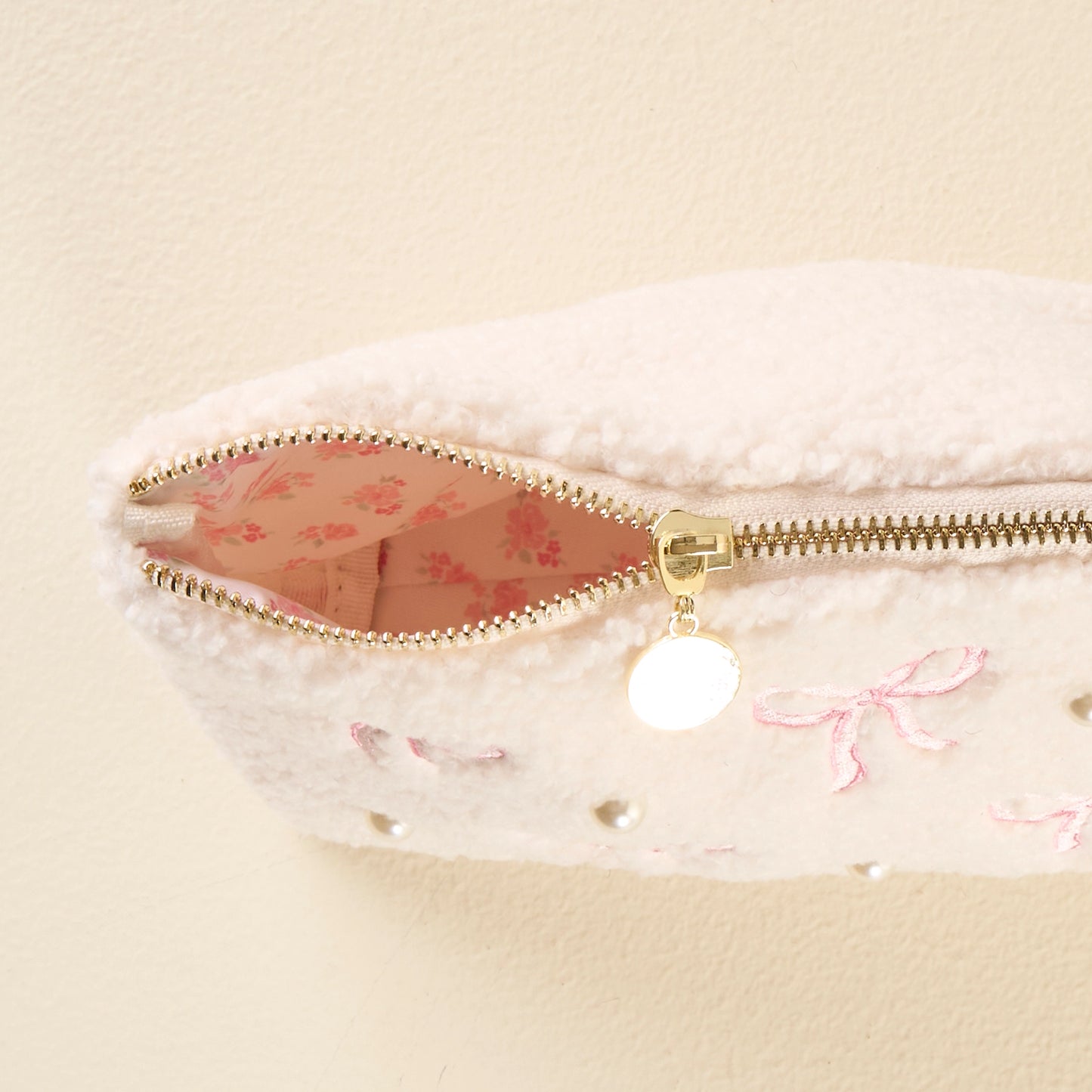 Pink Bow Teddy Pouch