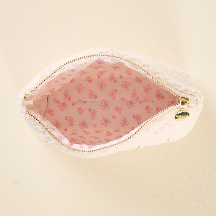 Pink Bow Teddy Pouch