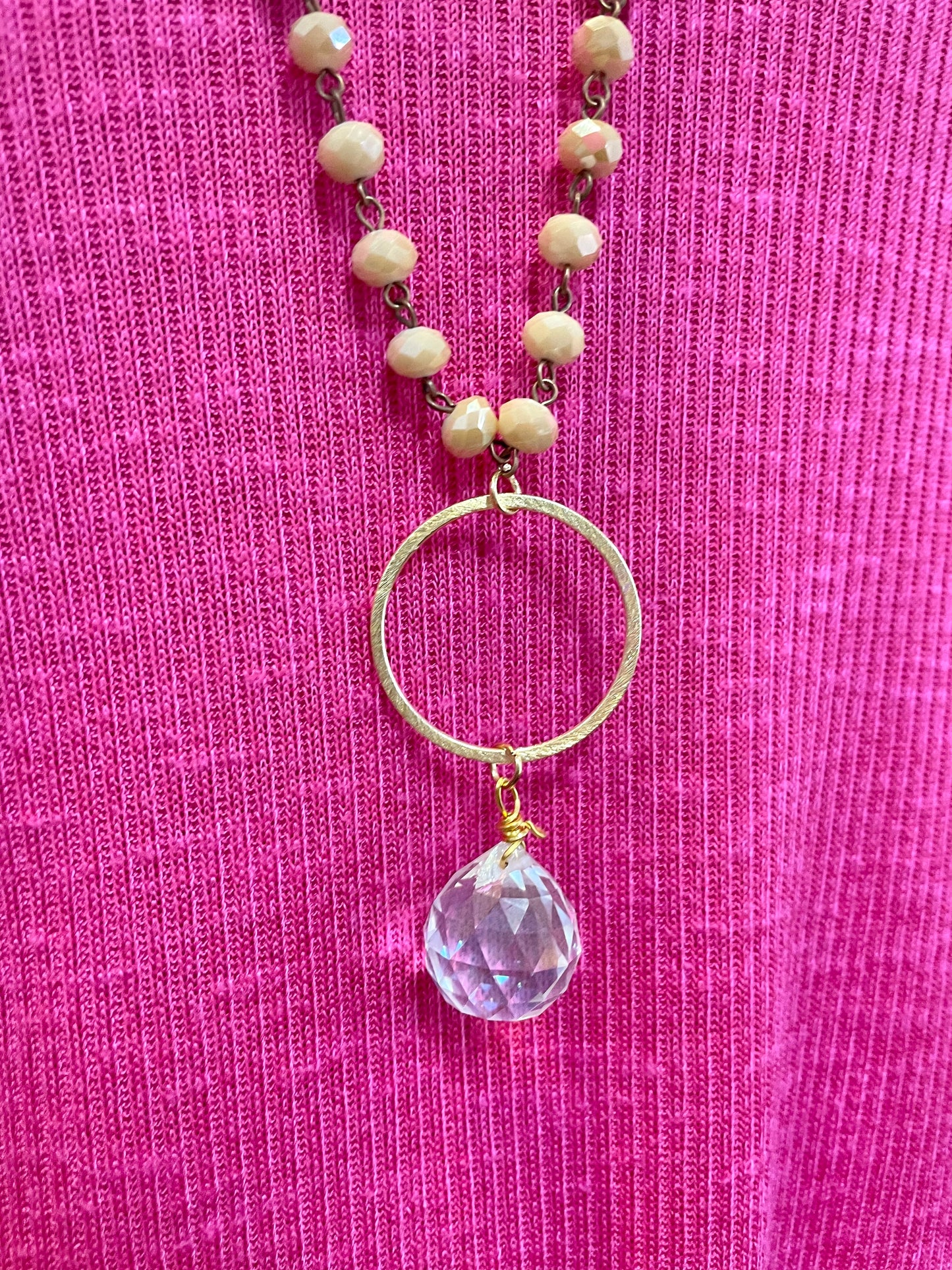 Beaded Crystal Ball Necklace