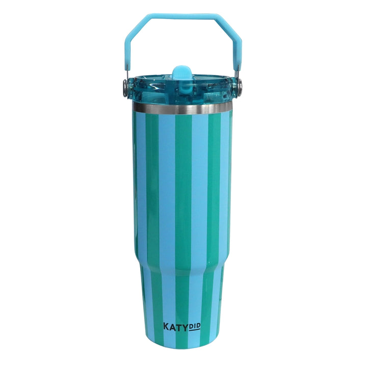 Aqua & Green Striped 30oz Cabana Tumbler