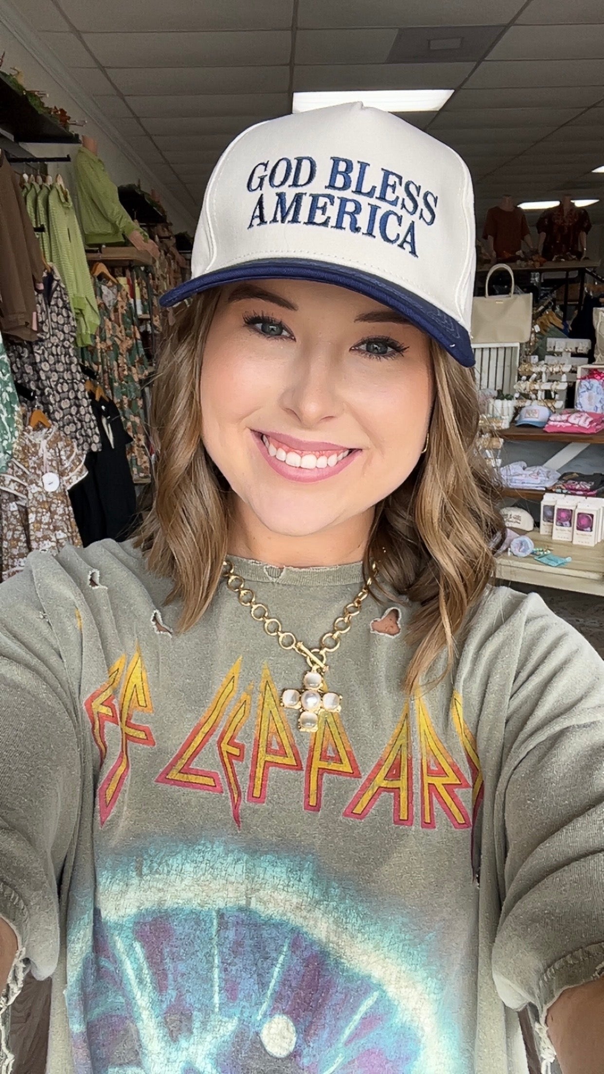 God Bless America Trucker Hat| Navy