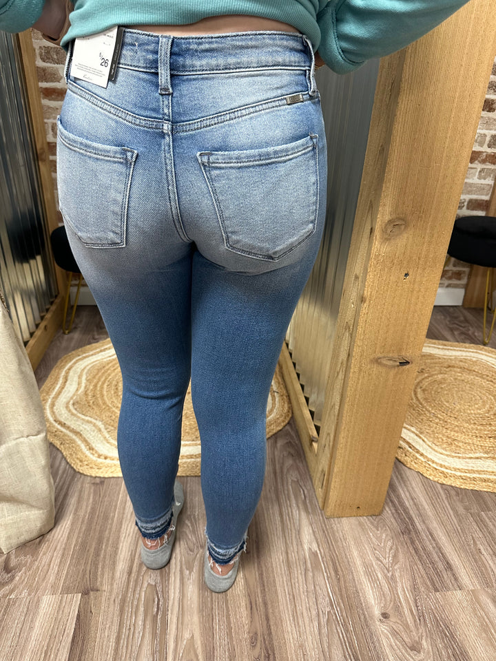 HIGH RISE ANKLE SKINNY JEANS MEDIUM WASH