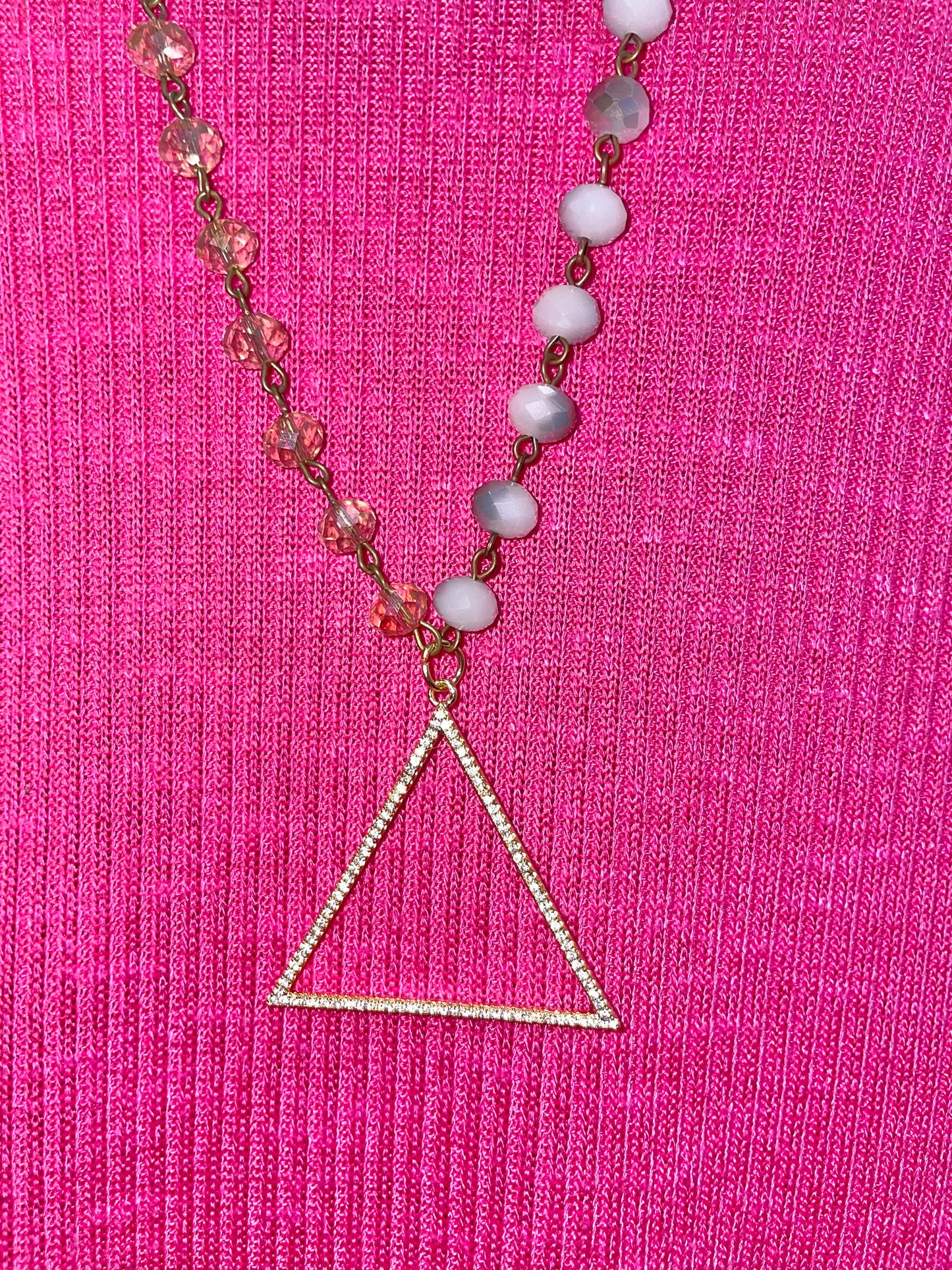 Crystal Bermuda Triangle Beaded Necklace