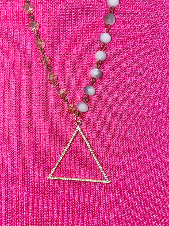 Crystal Bermuda Triangle Beaded Necklace