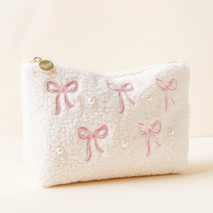 Pink Bow Teddy Pouch