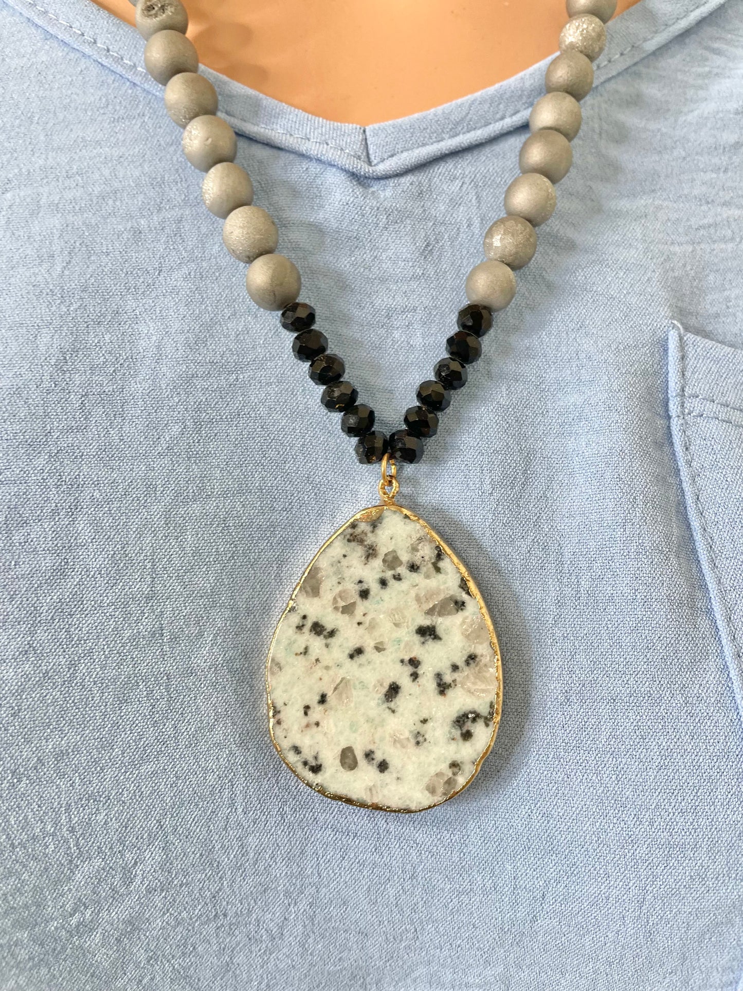 Speckled Stone Necklace