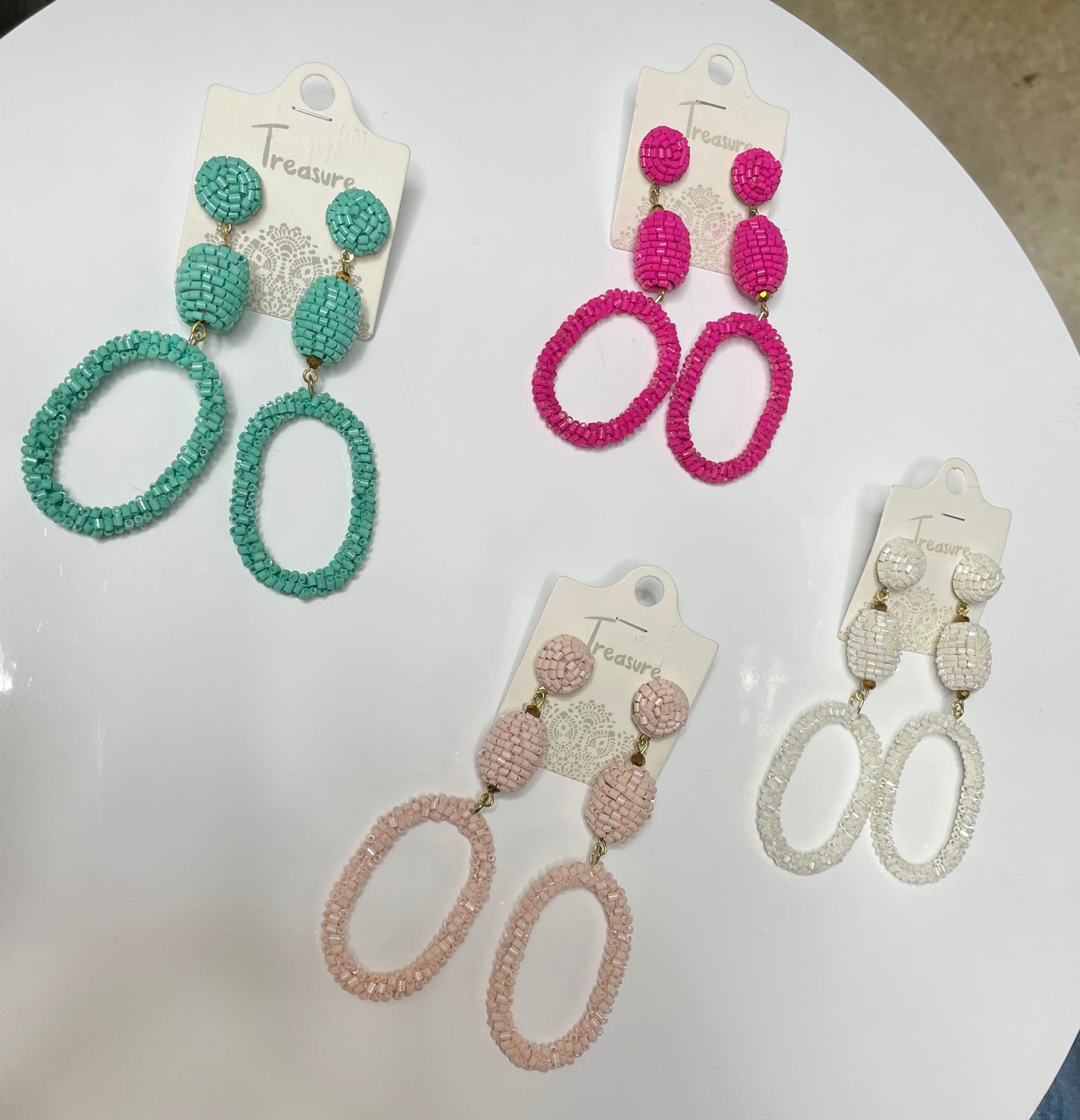 Wrapped Seed Beads Earring