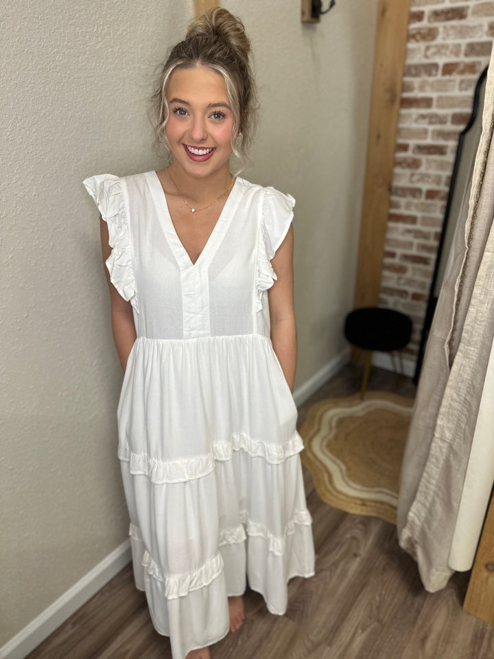 Simply White Midi Dress