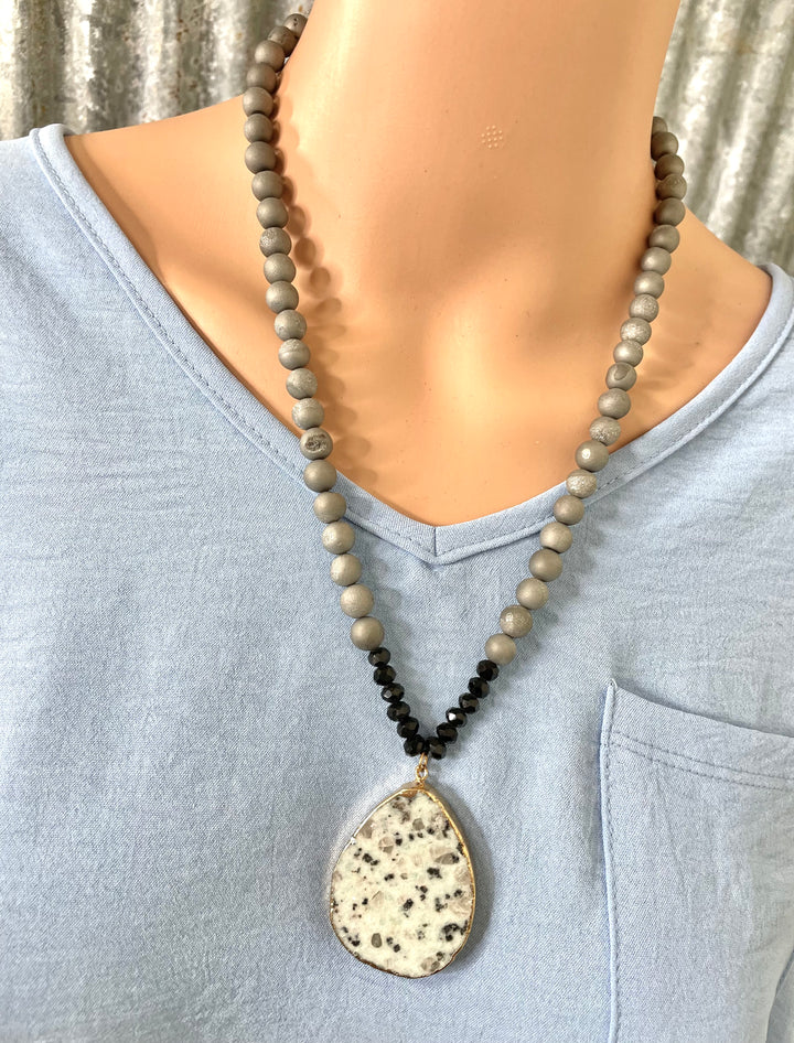 Speckled Stone Necklace