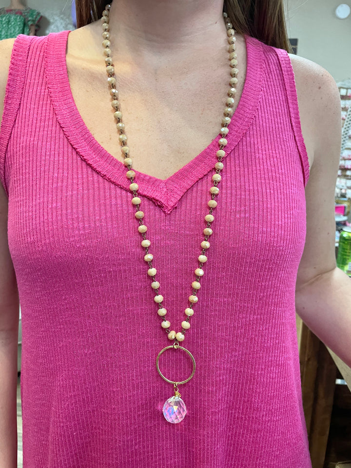 Beaded Crystal Ball Necklace