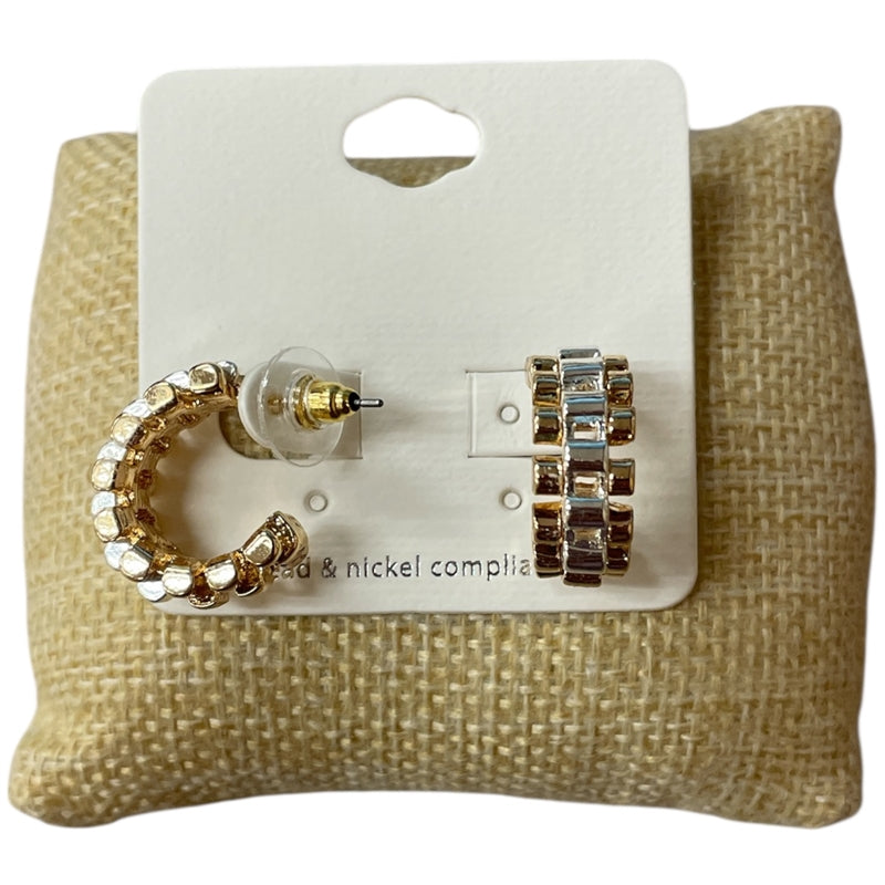 CHAIN LINK OPEN HOOP EARRINGS