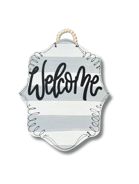 DK Stripe Bloom Welcome Door Hanger for a “mini”