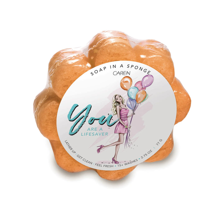 Caren Original Shower Sponge - YOU are a Lifesaver (Seaside)