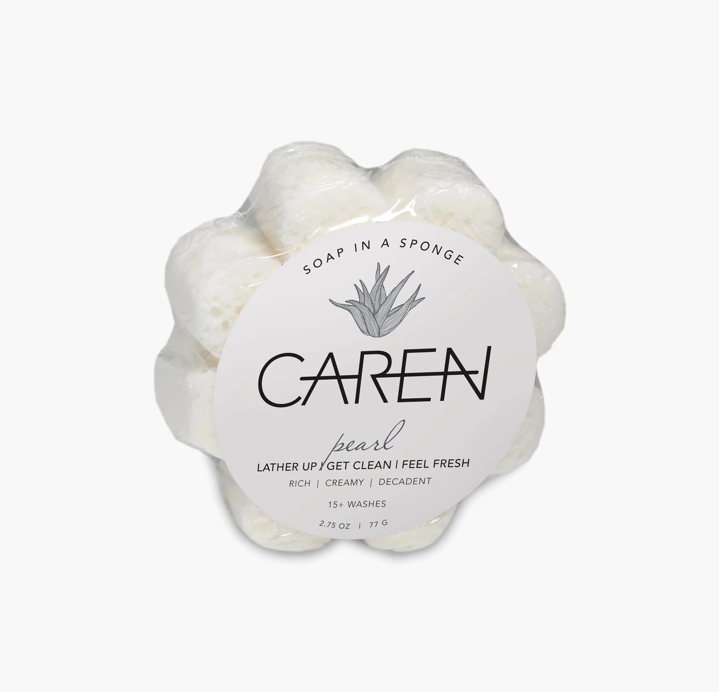 Caren Shower Soap Sponge | Pearl | White