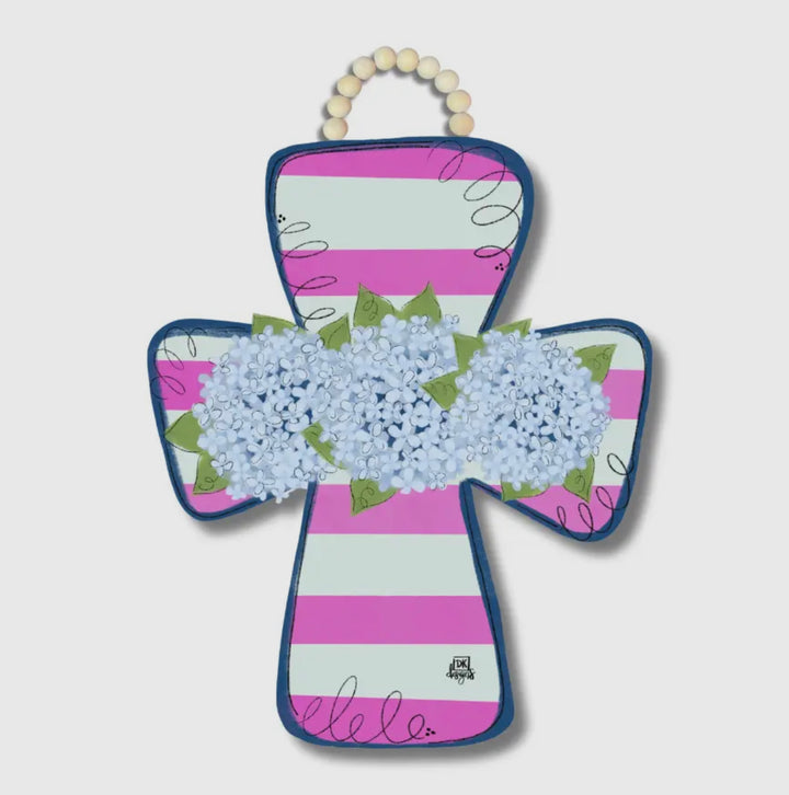 Hydrangea Cross Door Hanger