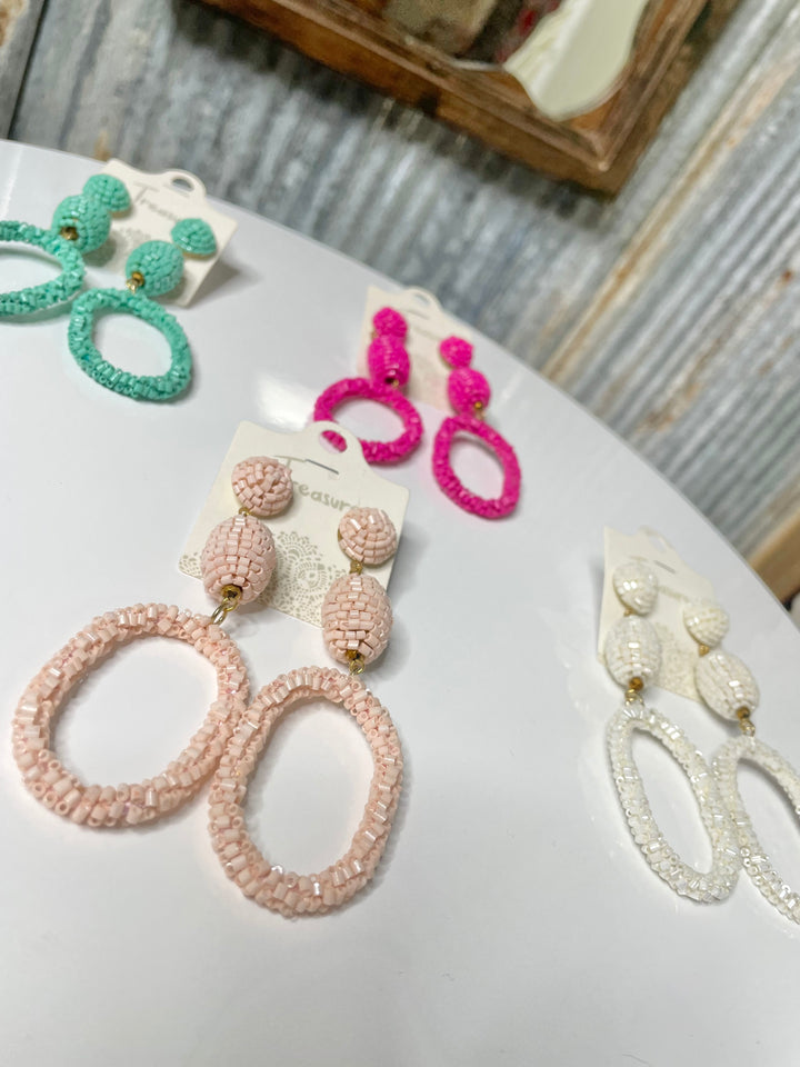 Wrapped Seed Beads Earring