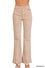 Acid Washed Cut off Hem Straight Wide Pants - Ash Mocha