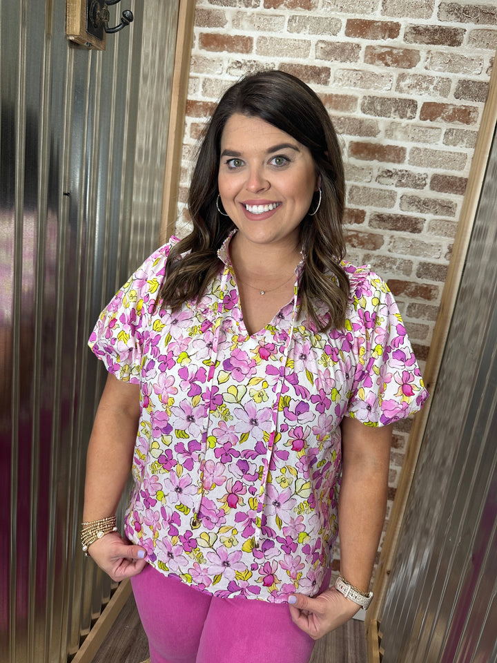 Sierra Lavender Floral Top