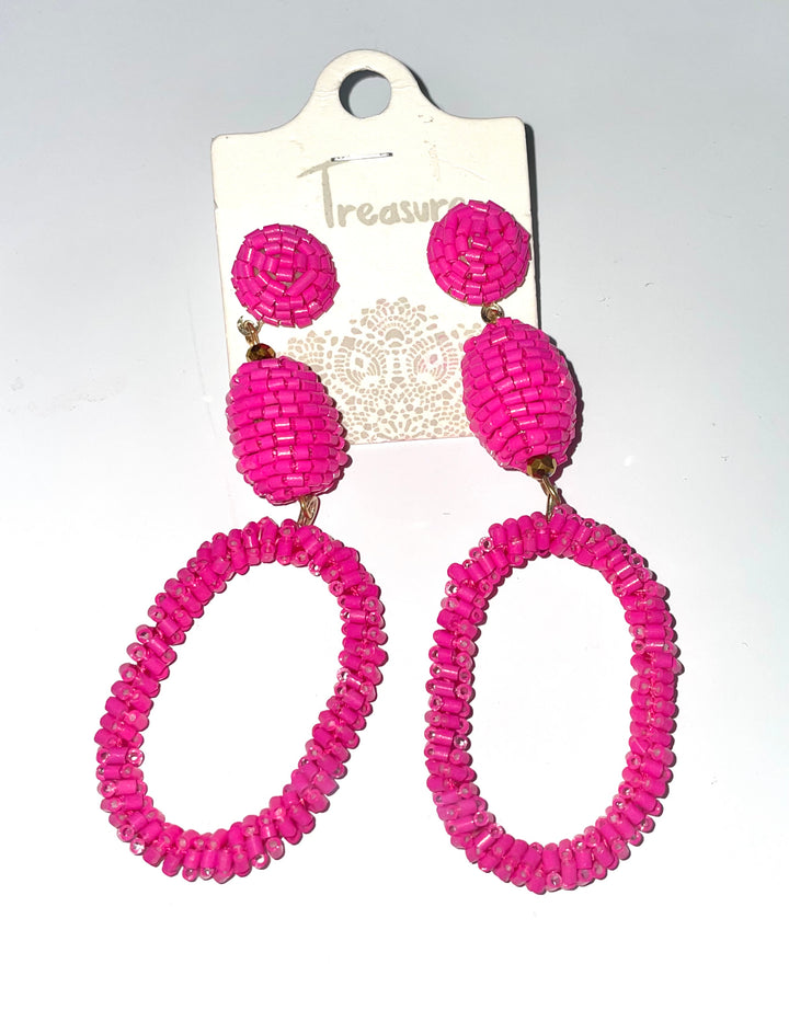 Wrapped Seed Beads Earring