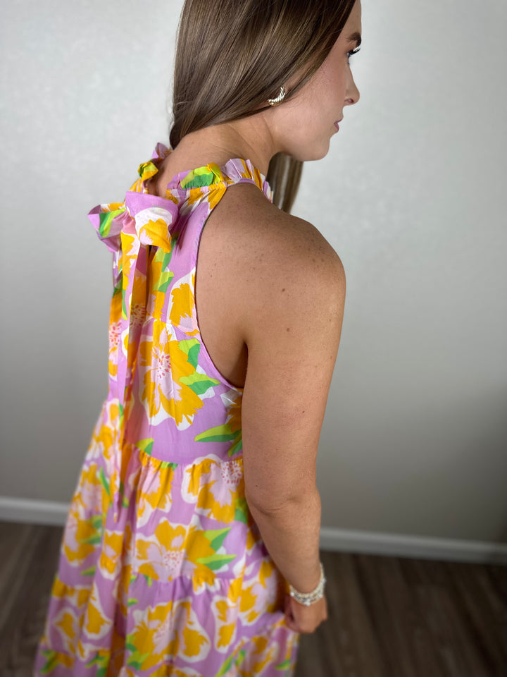 Sea Flower Dress-Pink