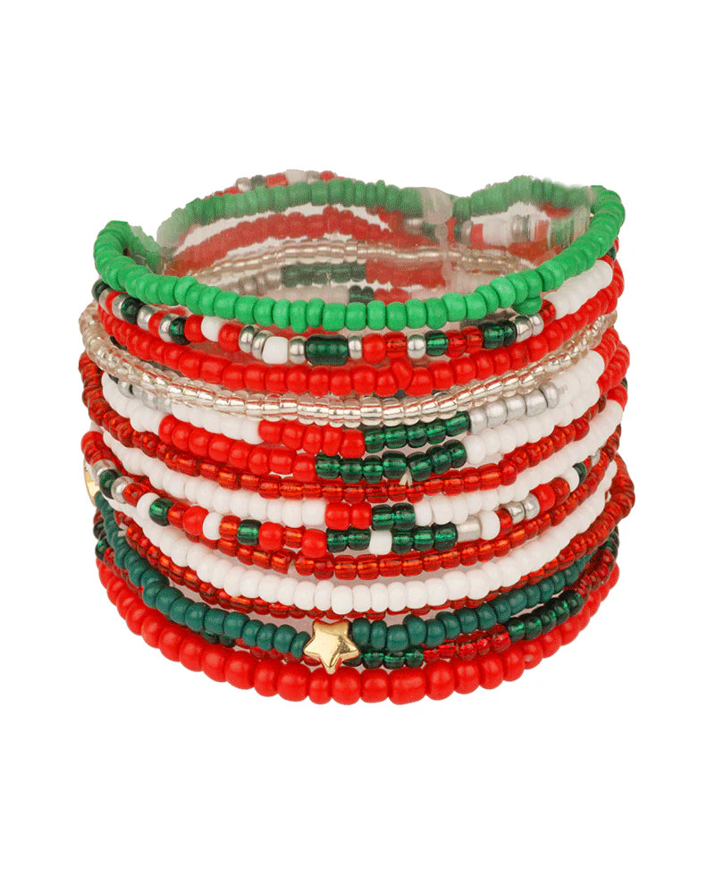 Christmas Bead Bracelet Set