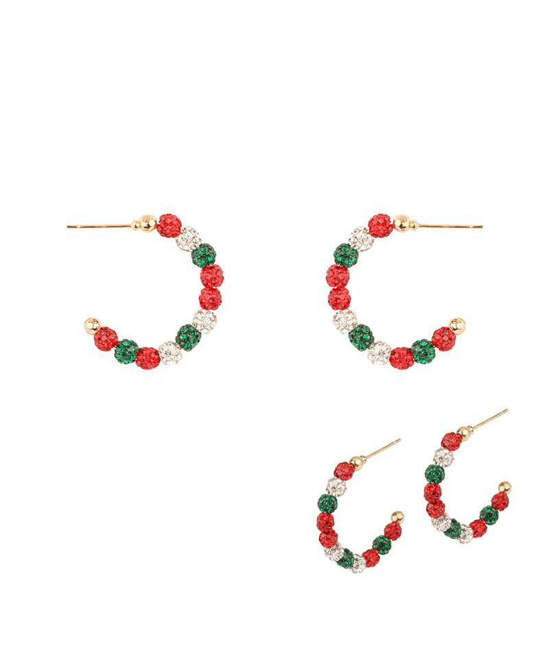 Christmas Ball 20mm Hoop Earring