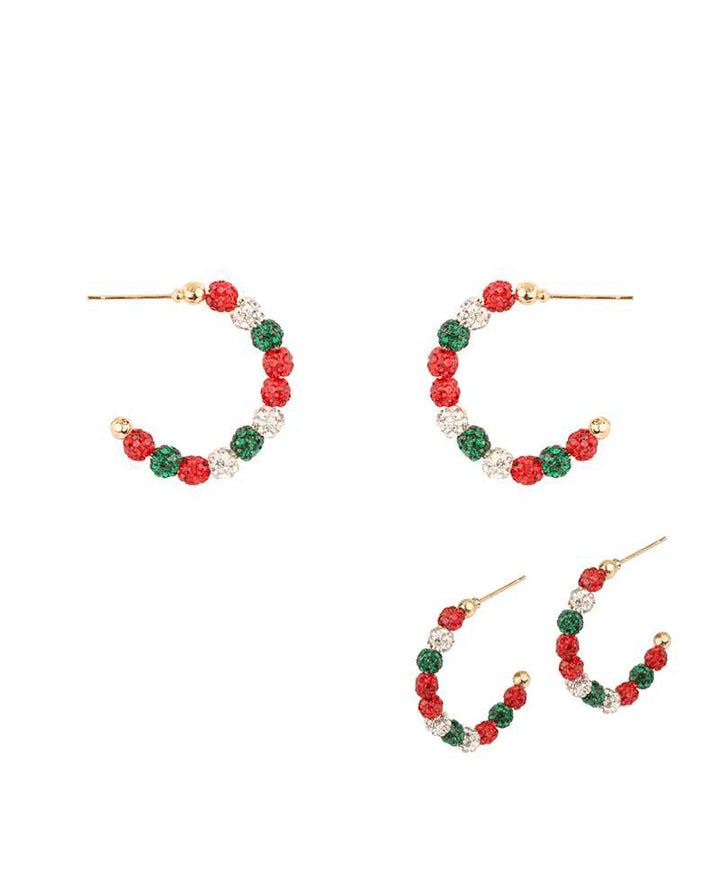 Christmas Ball 20mm Hoop Earring